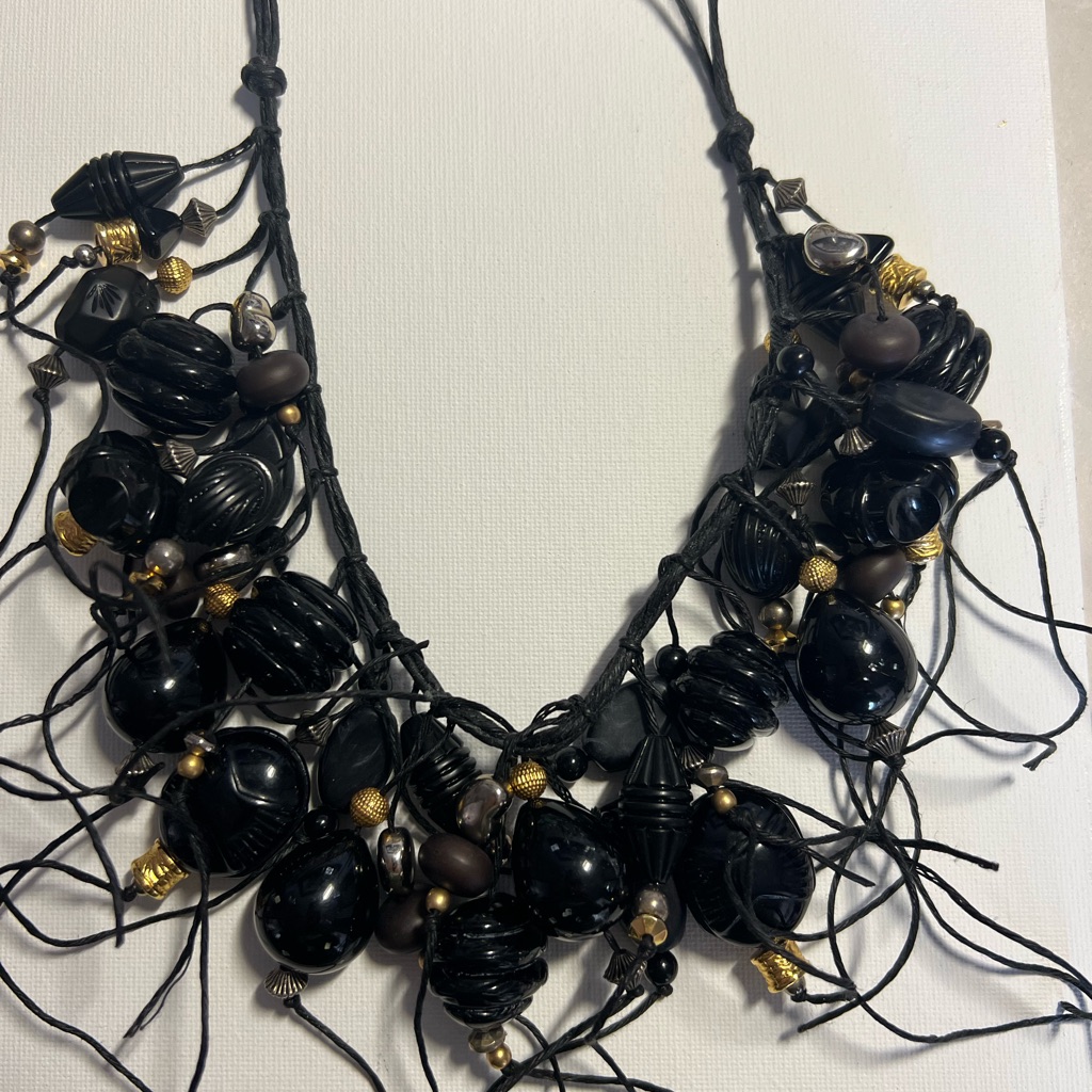 Teresa Goodall Black Beaded Statement Necklace